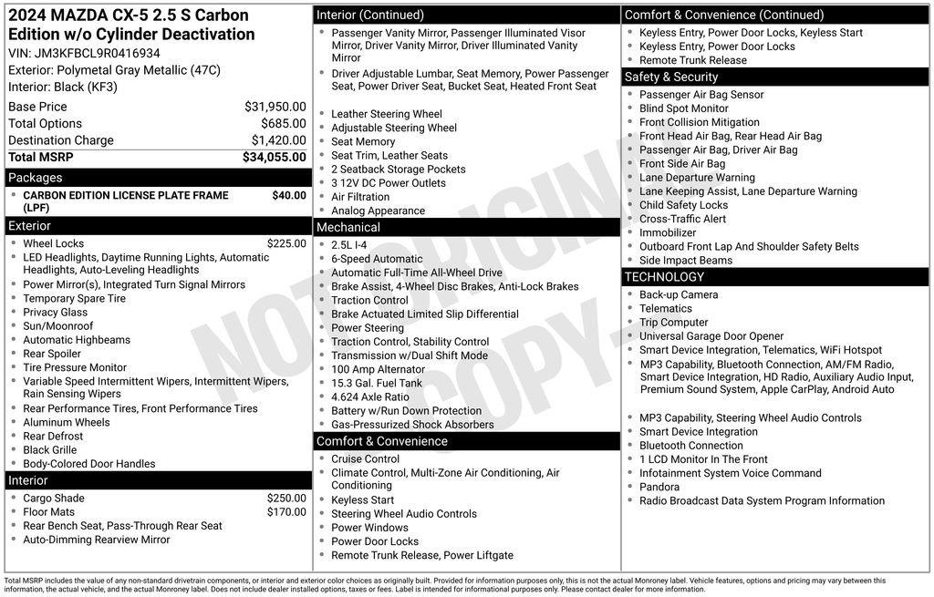 Used 2024 MAZDA CX-5 Carbon Edition AWD/4WD image 2