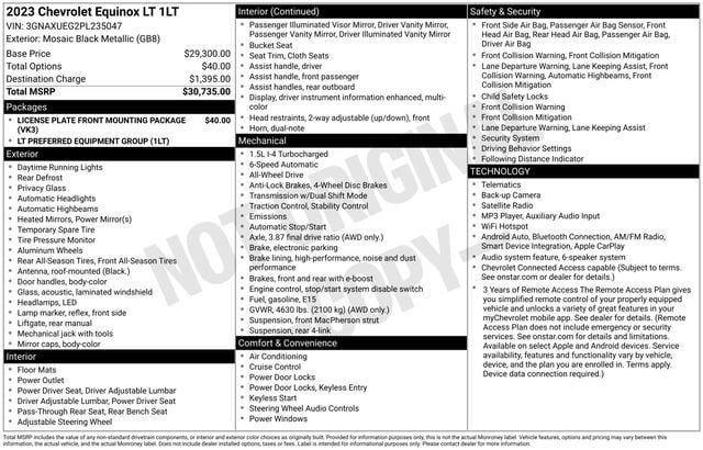 Used 2023 Chevrolet Equinox LT AWD/4WD image 4
