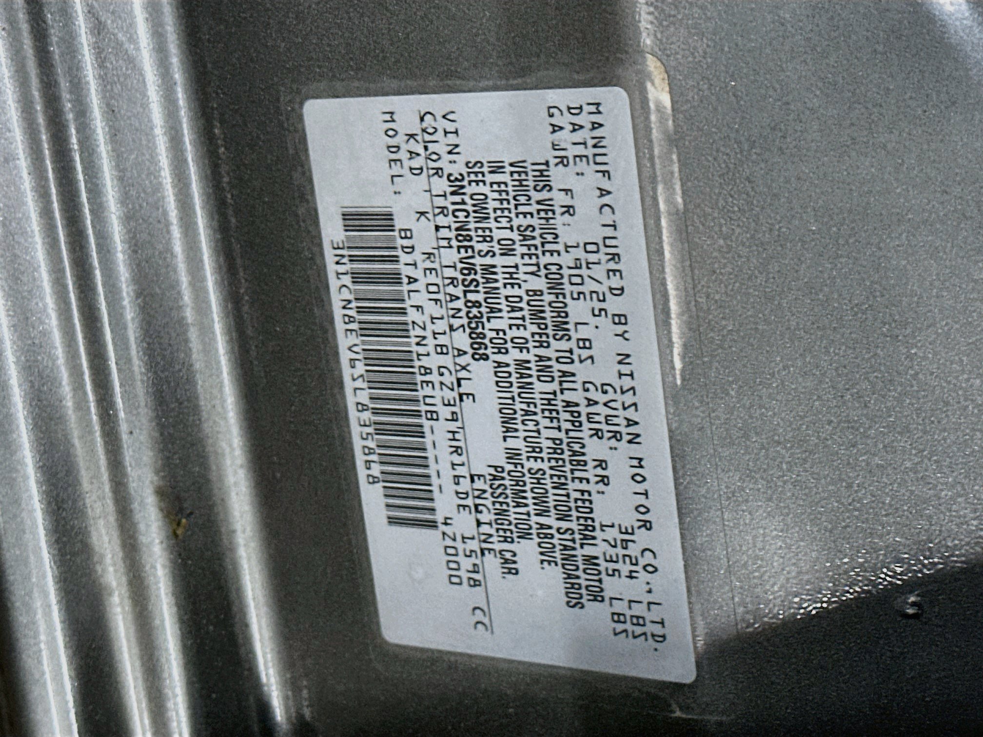 Used 2025 Nissan Versa SV FWD image 12