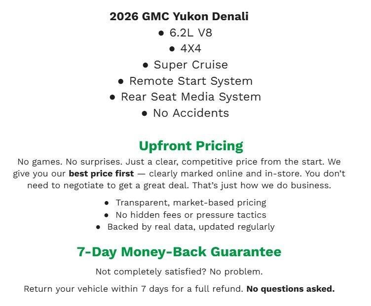 Certified 2026 GMC Yukon Denali w/ Denali Reserve Package AWD/4WD image 2
