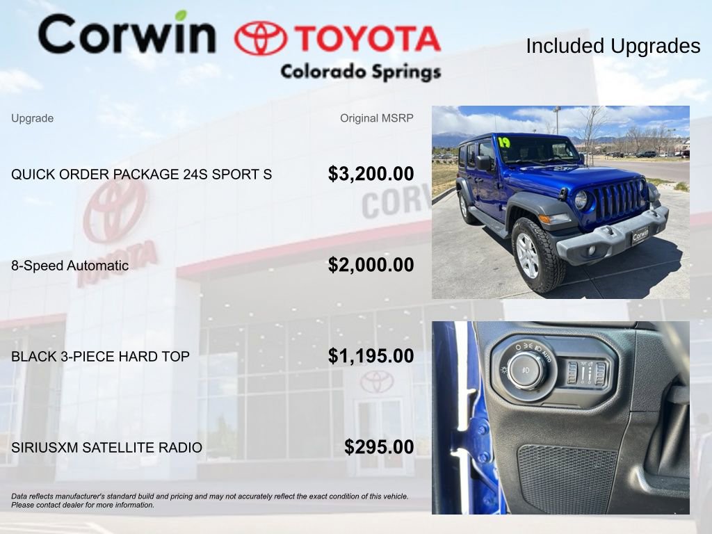 Used 2019 Jeep Wrangler Unlimited Sport S AWD/4WD image 4