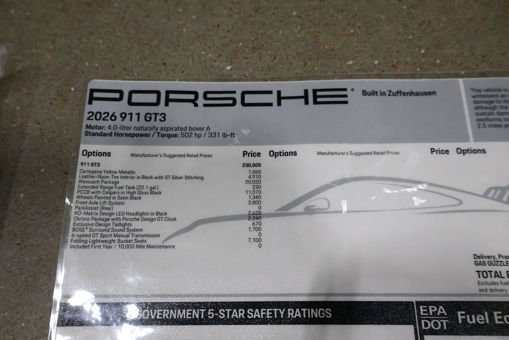 Used 2026 Porsche 911 GT3 w/ Weissach Package RWD image 48