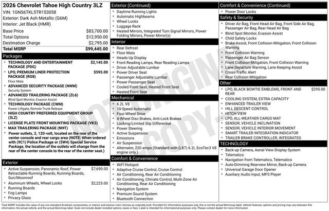 New 2026 Chevrolet Tahoe High Country image 18