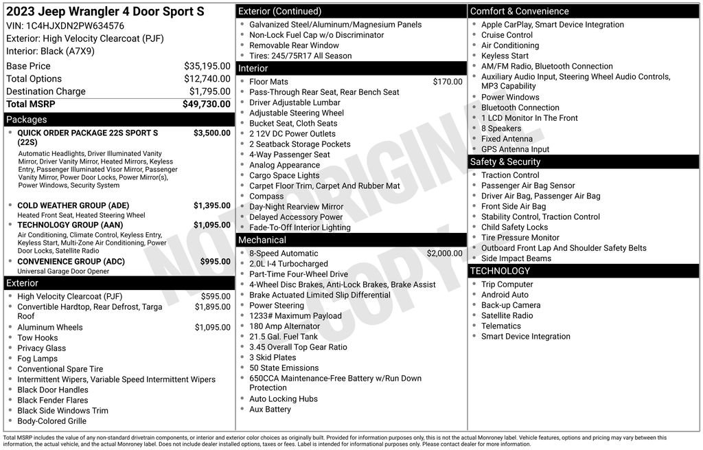 Used 2023 Jeep Wrangler Unlimited Sport AWD/4WD image 5