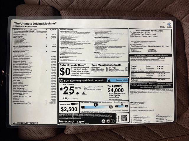 New 2026 BMW X5 xDrive40i w/ M Sport Package image 18