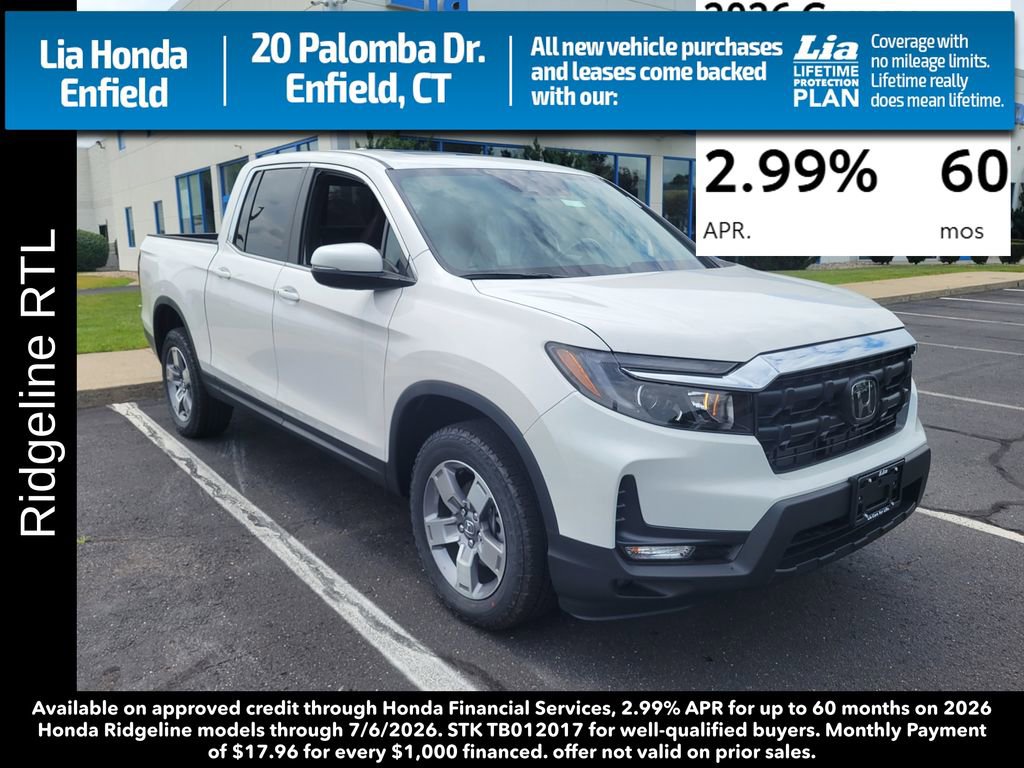 New 2026 Honda Ridgeline RTL
