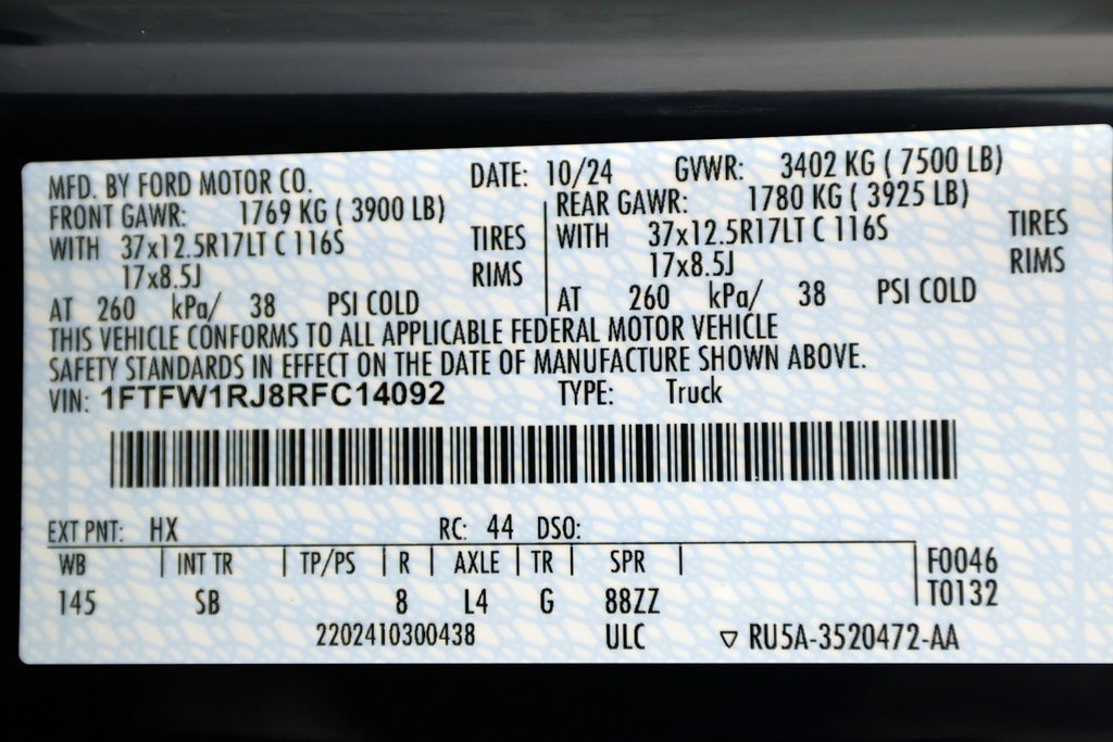 Used 2024 Ford F150 Raptor w/ Equipment Group 803A Raptor R image 56