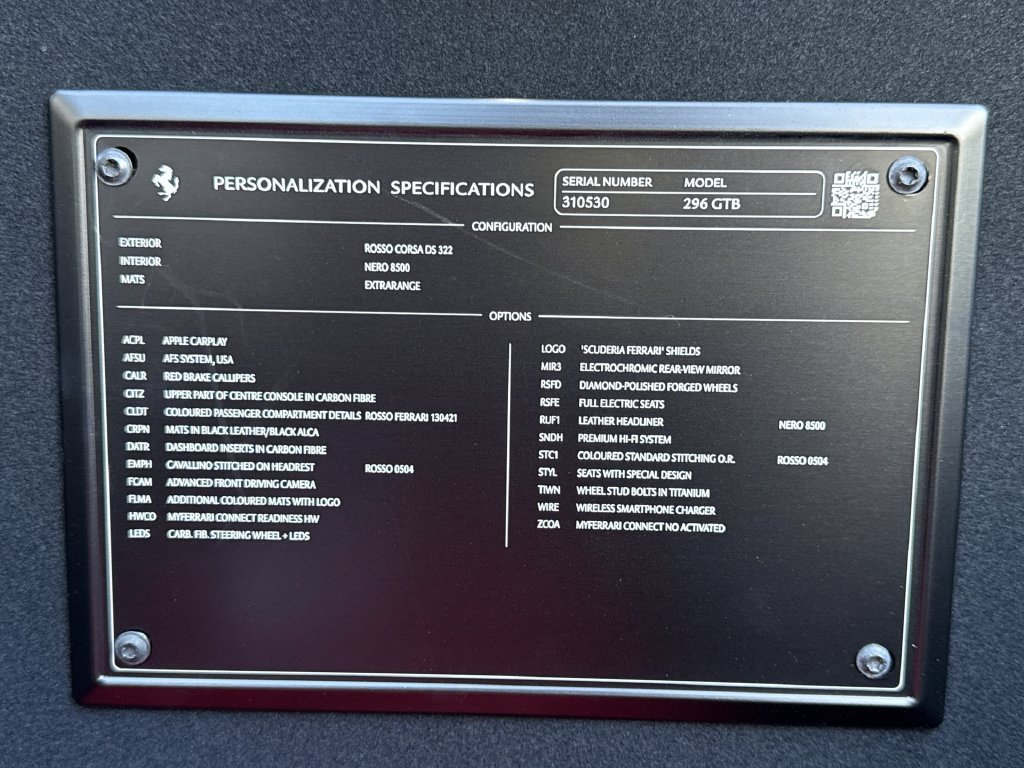 Certified 2024 Ferrari 296 GTB RWD image 26