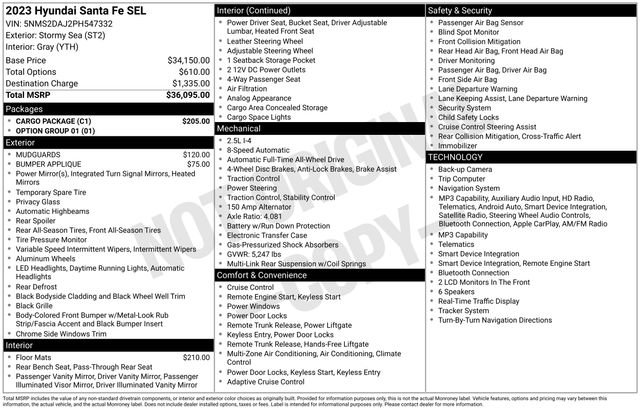 Certified 2023 Hyundai Santa Fe SEL w/ Cargo Package AWD/4WD image 11