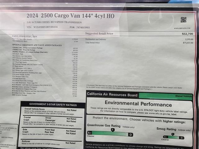 New 2024 Mercedes-Benz Sprinter 144 Cargo image 11