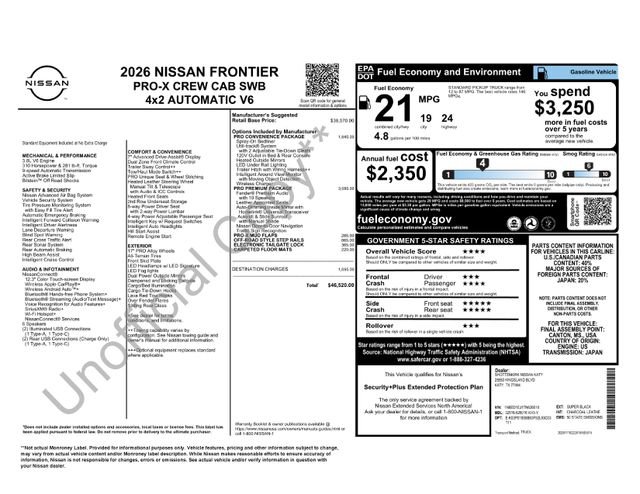 New 2026 Nissan Frontier Pro-X w/ Pro Premium Package RWD image 24