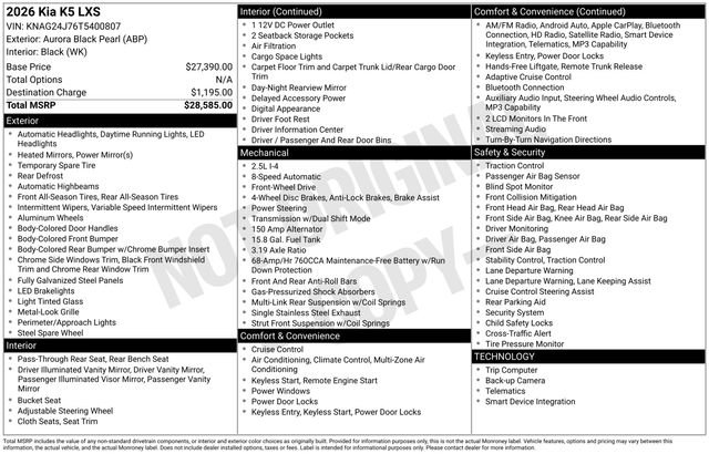 Certified 2026 Kia K5 LXS image 34