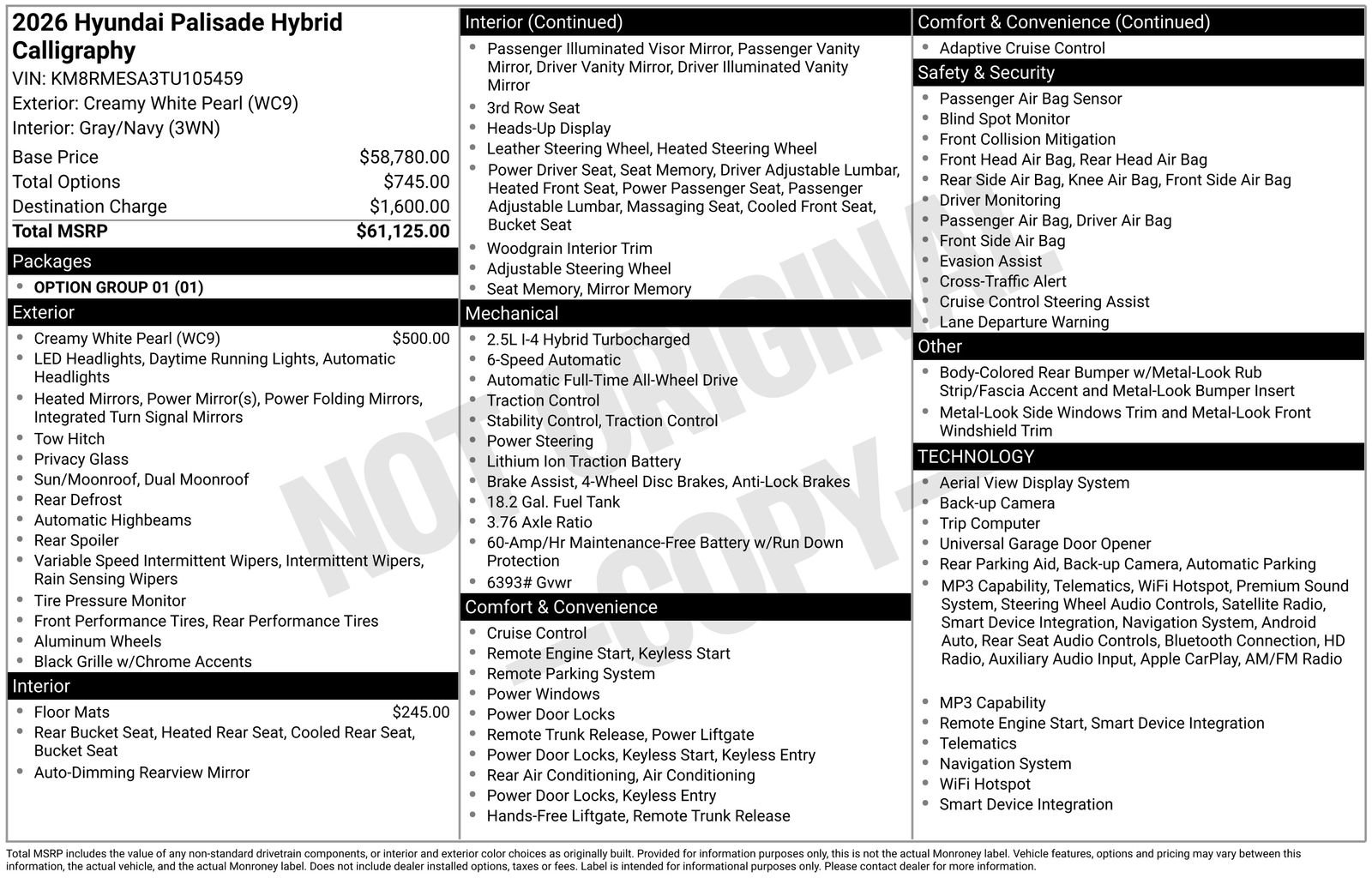 New 2026 Hyundai Palisade Calligraphy AWD/4WD image 4