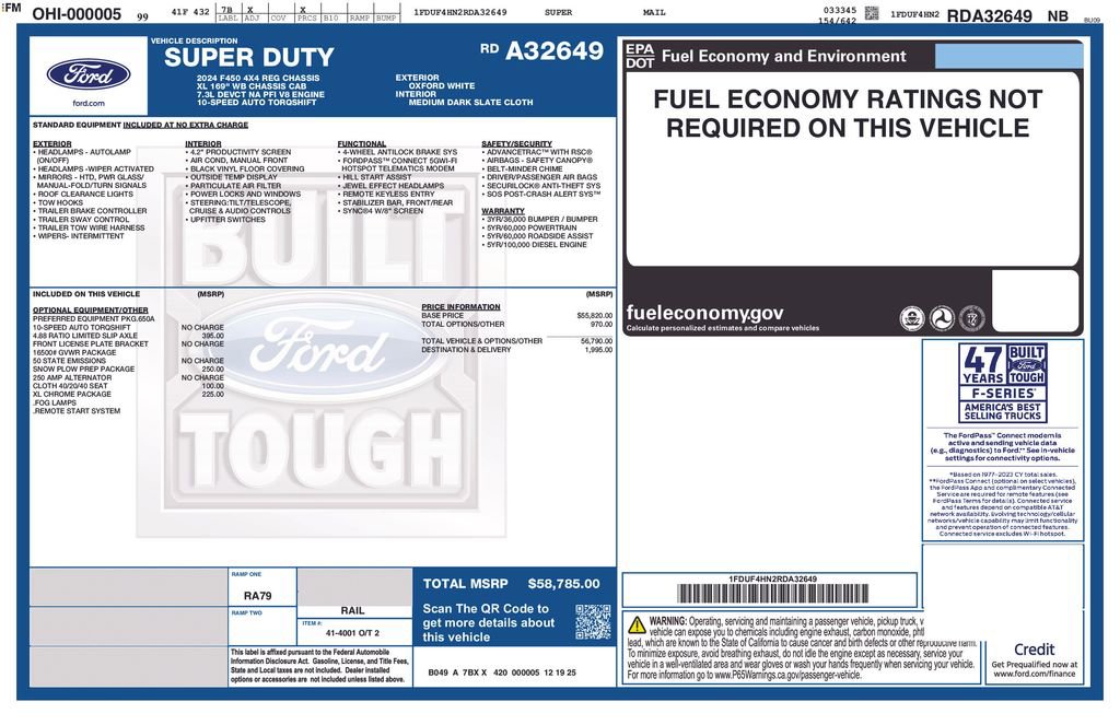 Used 2024 Ford F450 XL w/ Snow Plow Prep Package AWD/4WD image 29