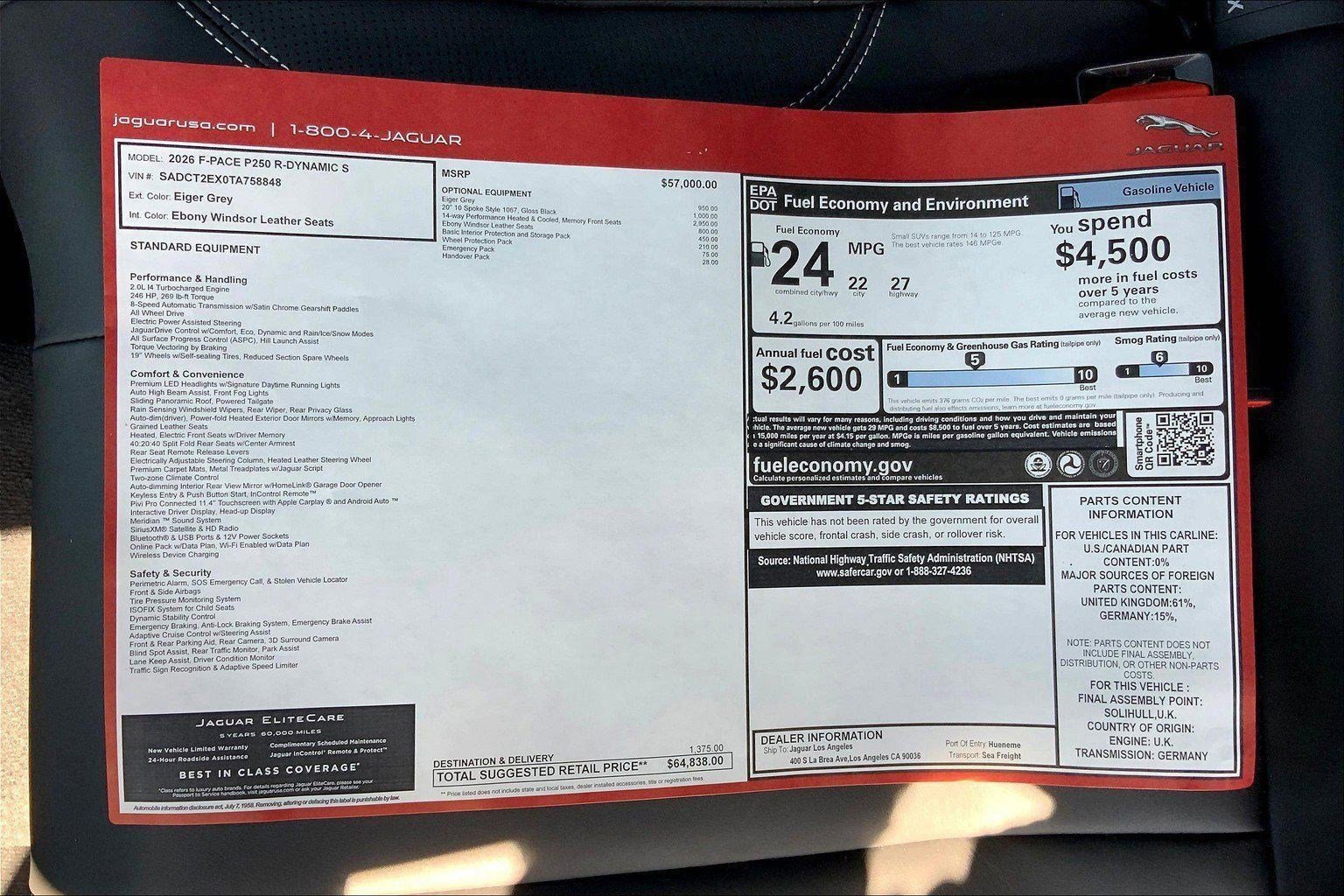 New 2026 Jaguar F-PACE R-Dynamic S AWD/4WD image 12