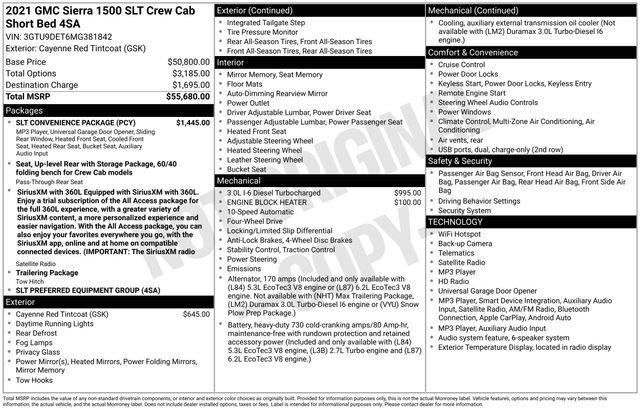 Used 2021 GMC Sierra 1500 SLT w/ SLT Convenience Package AWD/4WD image 12