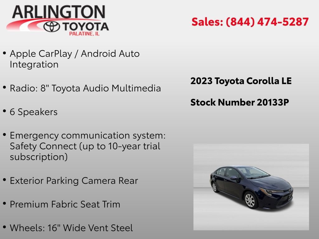 Used 2023 Toyota Corolla LE w/ Carpet Mat Package (TMS) FWD image 4