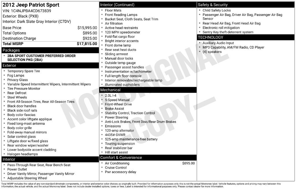 Used 2012 Jeep Patriot Sport FWD image 38