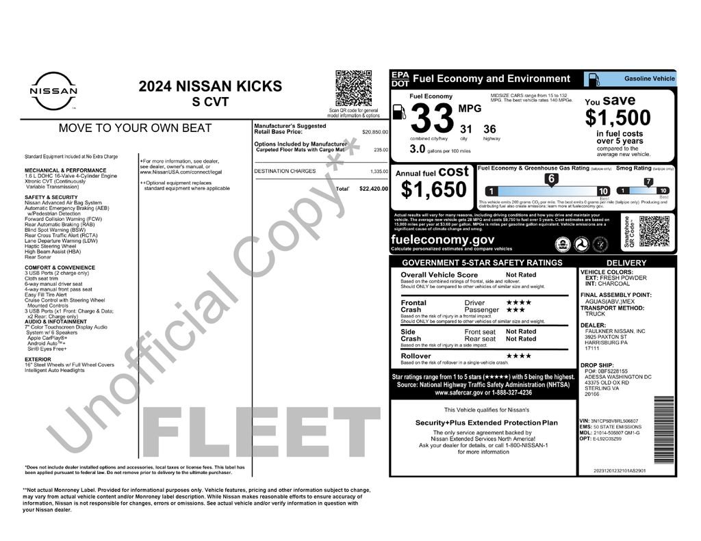 Used 2024 Nissan Kicks S FWD image 16
