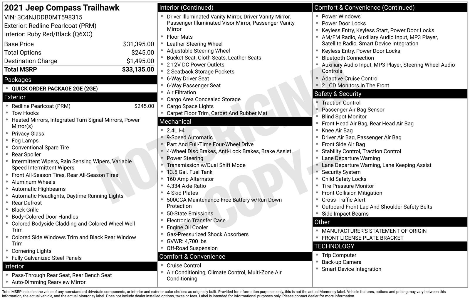 Used 2021 Jeep Compass Trailhawk image 30