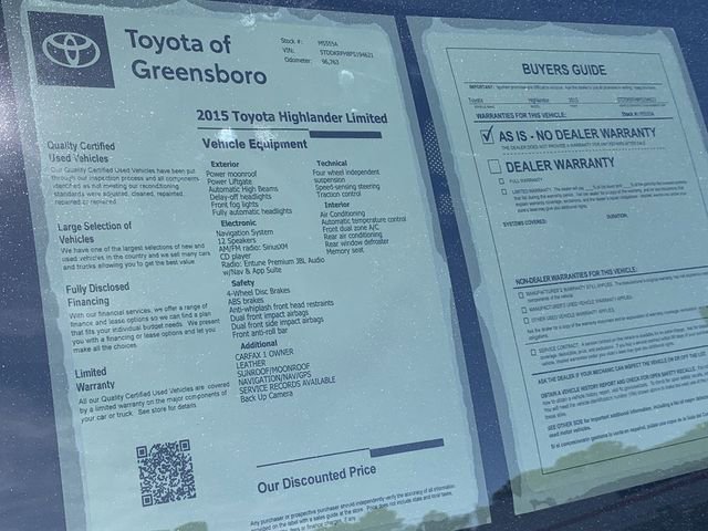 Used 2015 Toyota Highlander Limited AWD/4WD image 38