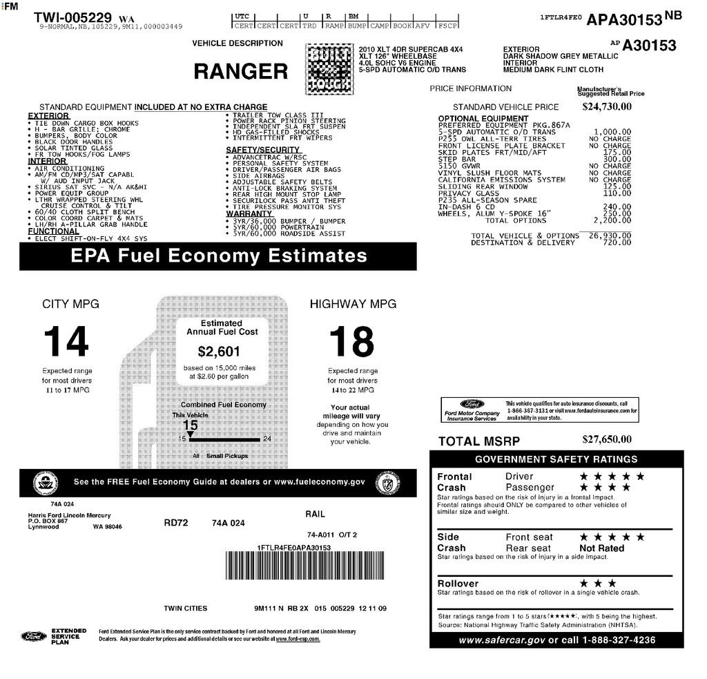 Used 2010 Ford Ranger XLT AWD/4WD image 34