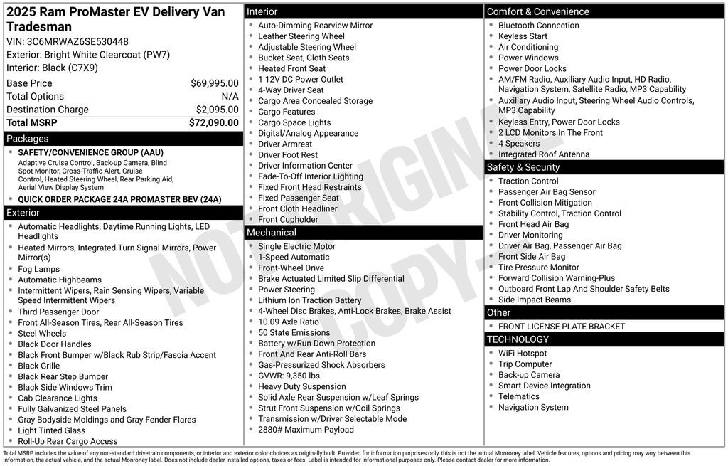 New 2025 RAM ProMaster 3500 FWD image 45