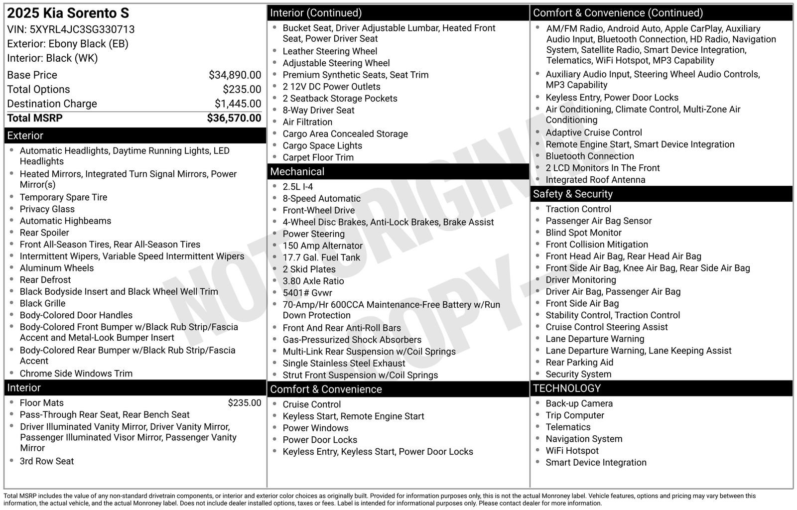 Used 2025 Kia Sorento S image 28