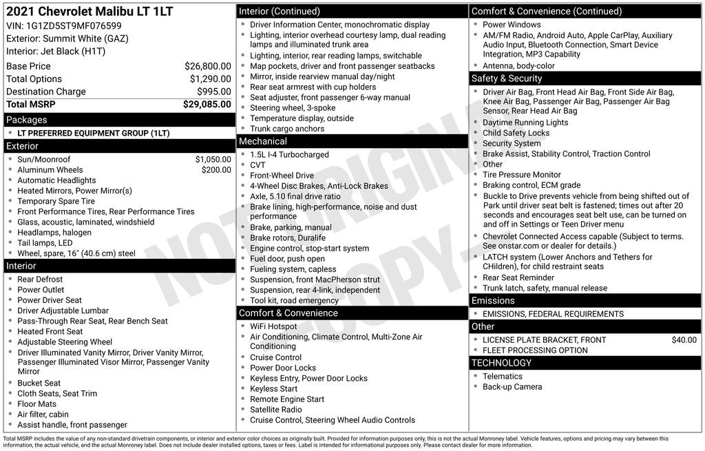 Used 2021 Chevrolet Malibu LT image 6