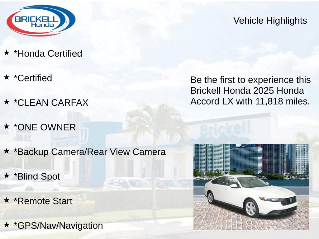 Certified 2025 Honda Accord LX image 11