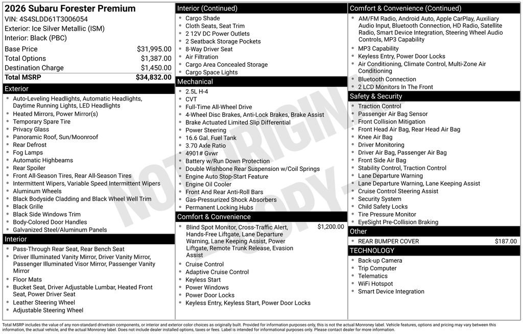 New 2026 Subaru Forester Premium AWD/4WD image 41