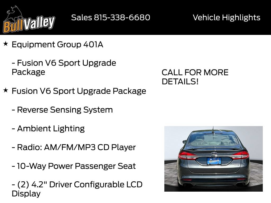 Used 2017 Ford Fusion Sport w/ Equipment Group 401A AWD/4WD image 9