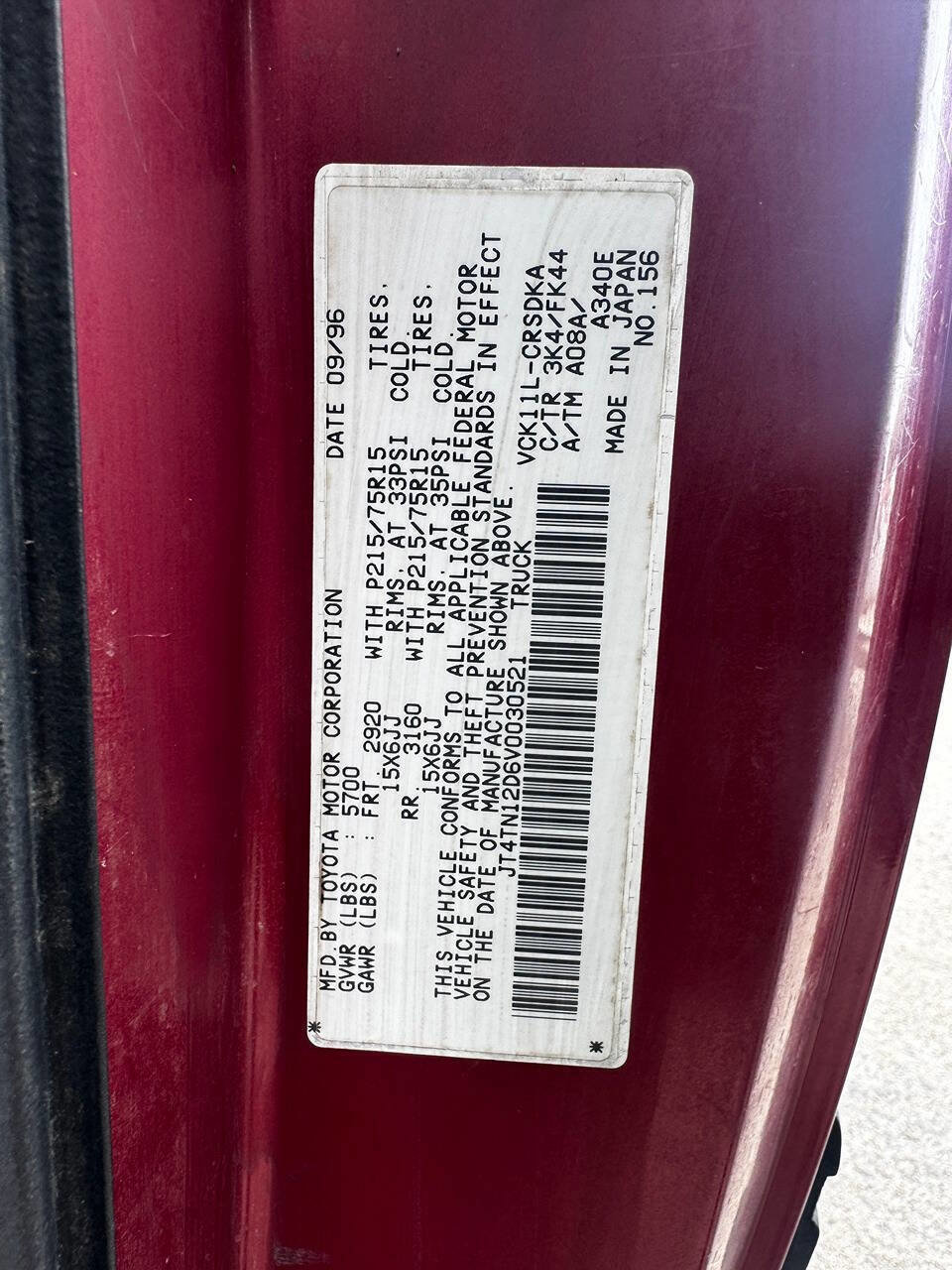 Used 1997 Toyota T100 DX image 8