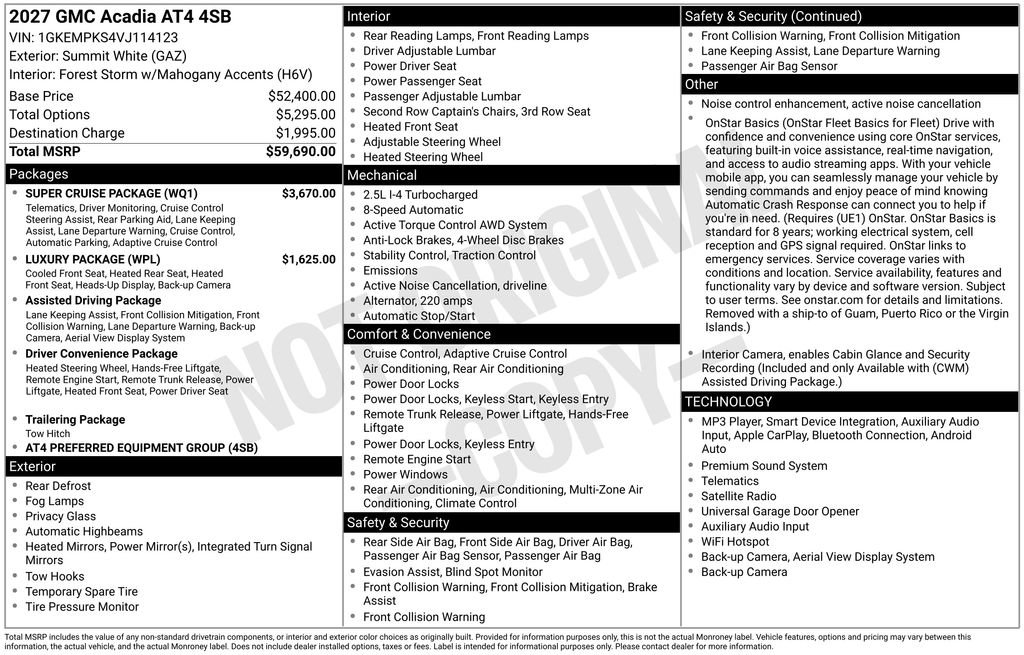 New 2027 GMC Acadia AT4 w/ Super Cruise Package AWD/4WD image 5