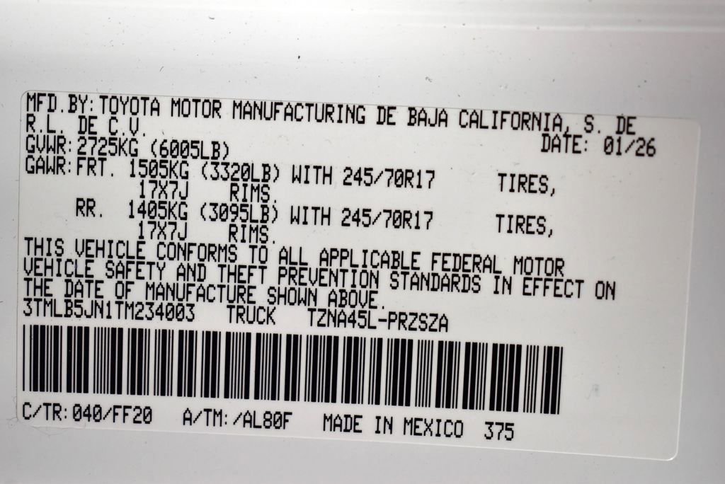 New 2026 Toyota Tacoma SR5 AWD/4WD image 15