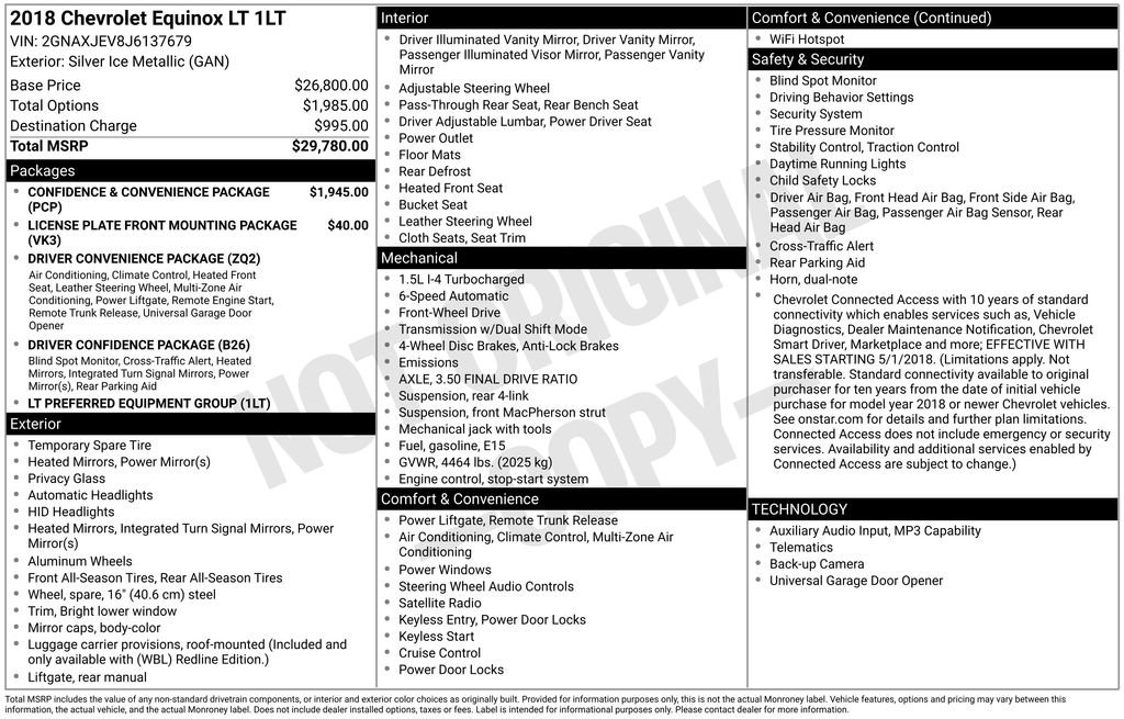 Certified 2018 Chevrolet Equinox LT FWD image 4