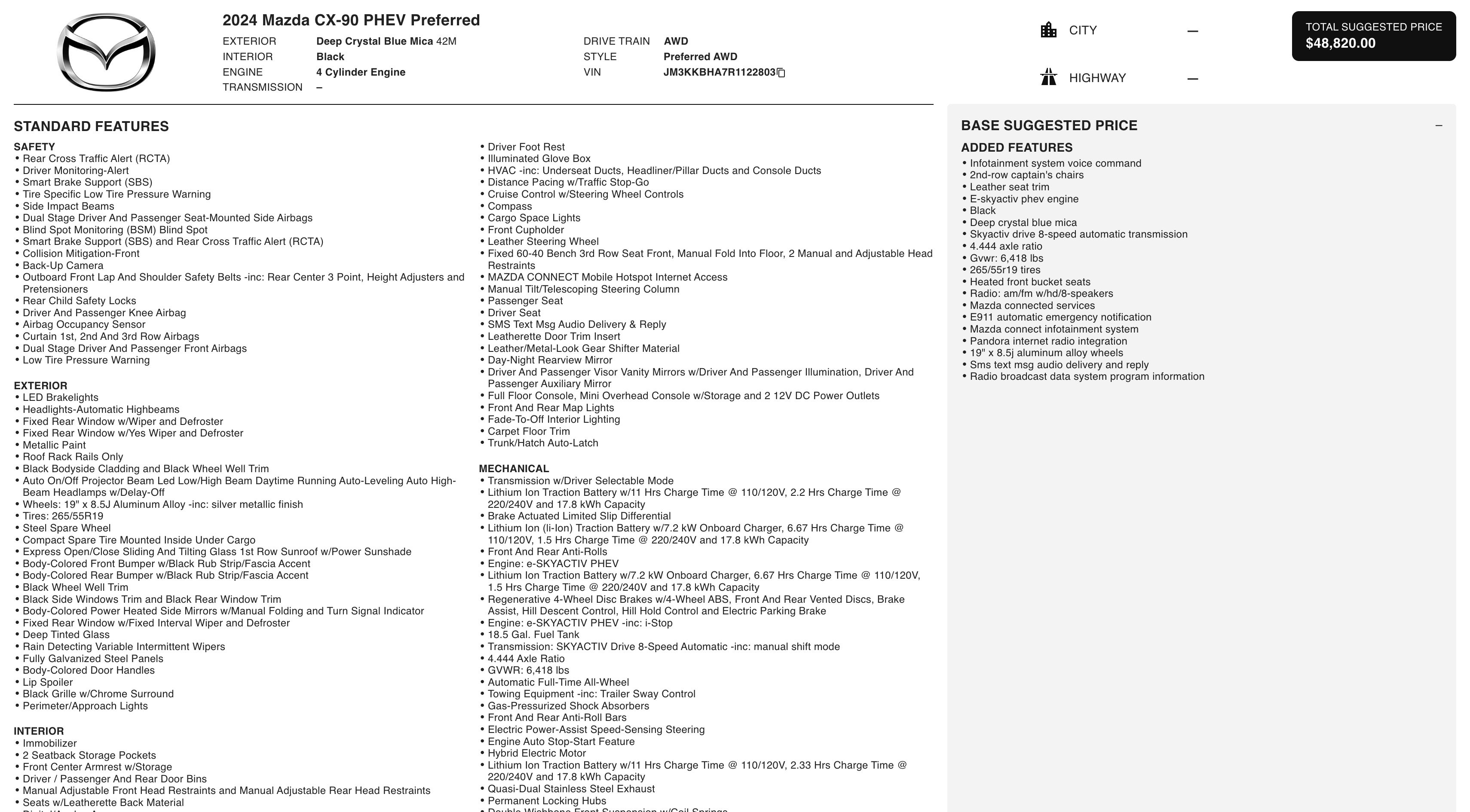 Used 2024 MAZDA CX-90 Plug-In Hybrid w/ Preferred image 6