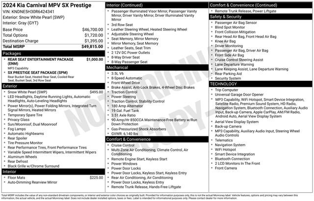 Used 2024 Kia Carnival SX Prestige FWD image 27