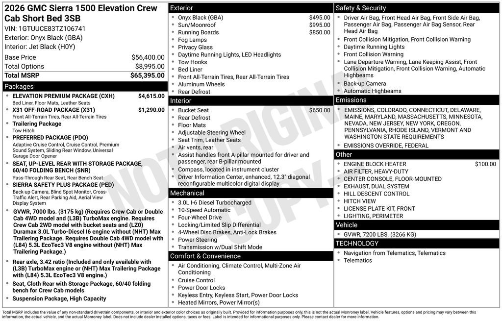 New 2026 GMC Sierra 1500 Elevation w/ Elevation Premium Package image 6