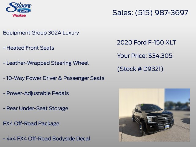 Used 2020 Ford F150 XLT w/ Equipment Group 302A Luxury AWD/4WD image 16