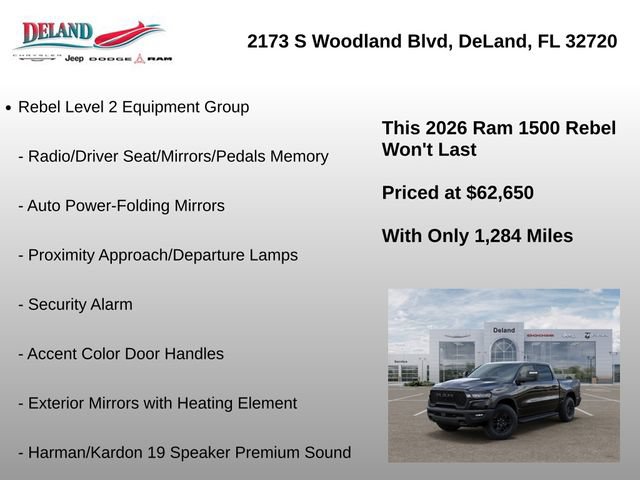 New 2026 RAM 1500 Rebel w/ Advanced Safety Group II AWD/4WD image 24