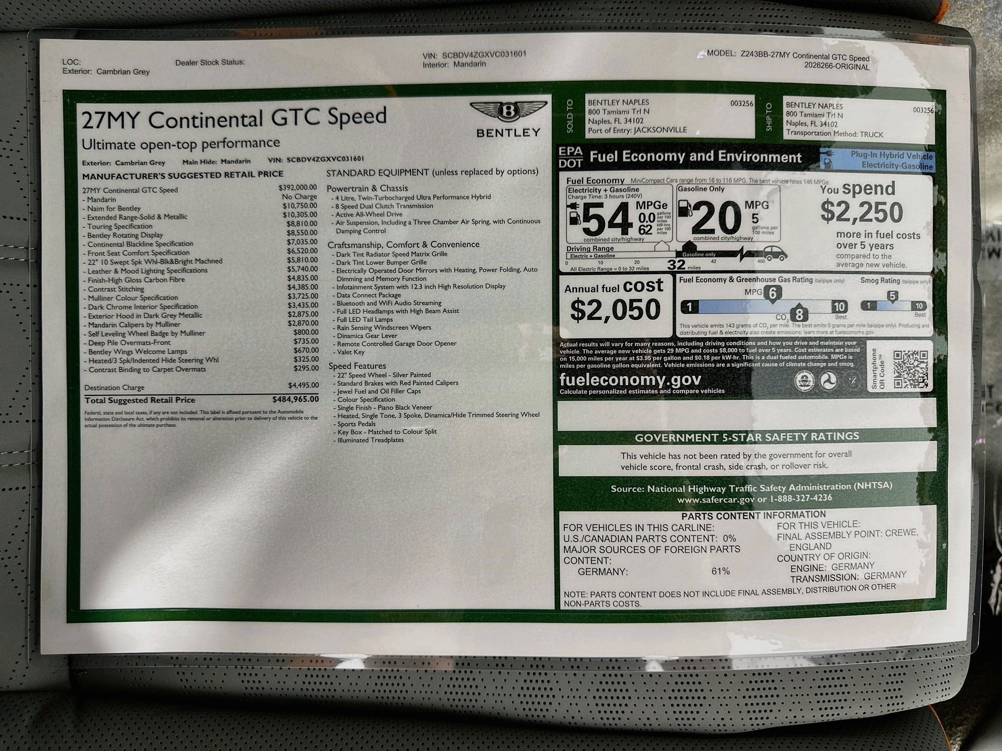 New 2027 Bentley Continental GTC Speed AWD/4WD image 27