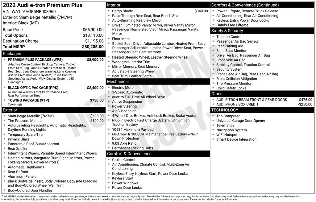 Used 2022 Audi e-tron Premium Plus w/ Premium Plus Package image 90