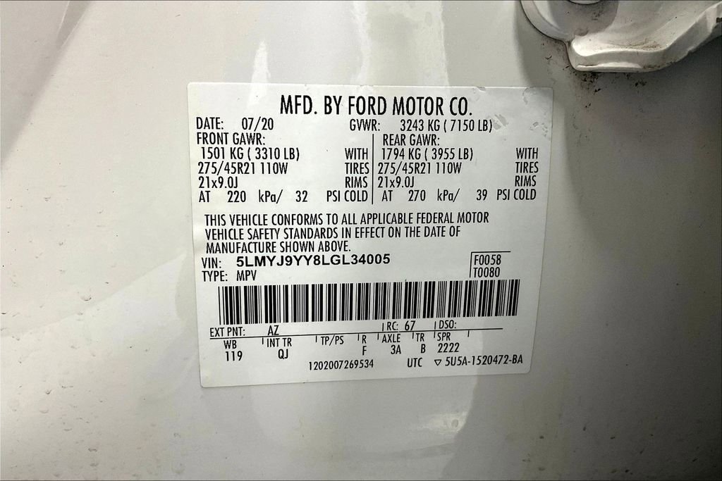 Used 2020 Lincoln Aviator Black Label Grand Touring w/ Class IV Trailer Tow Package image 41