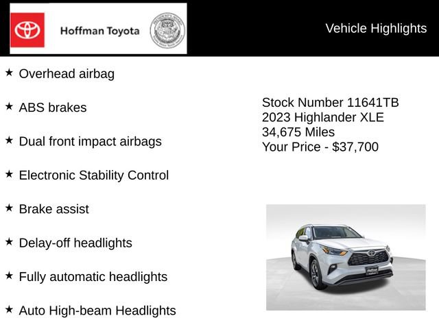 Used 2023 Toyota Highlander XLE AWD/4WD image 20