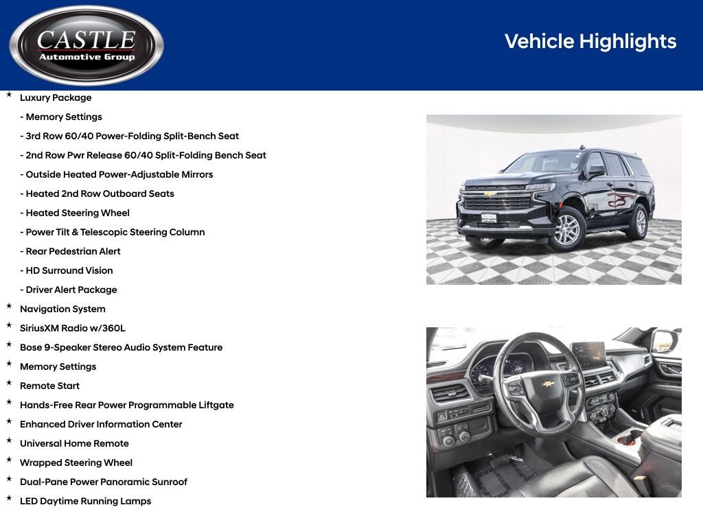 Used 2023 Chevrolet Tahoe LT w/ Luxury Package AWD/4WD image 7