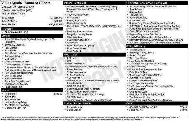 New 2025 Hyundai Elantra Sport FWD image 29