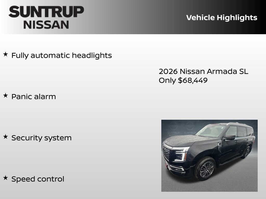 New 2026 Nissan Armada SL w/ Captain's Chari Seat Package AWD/4WD image 16