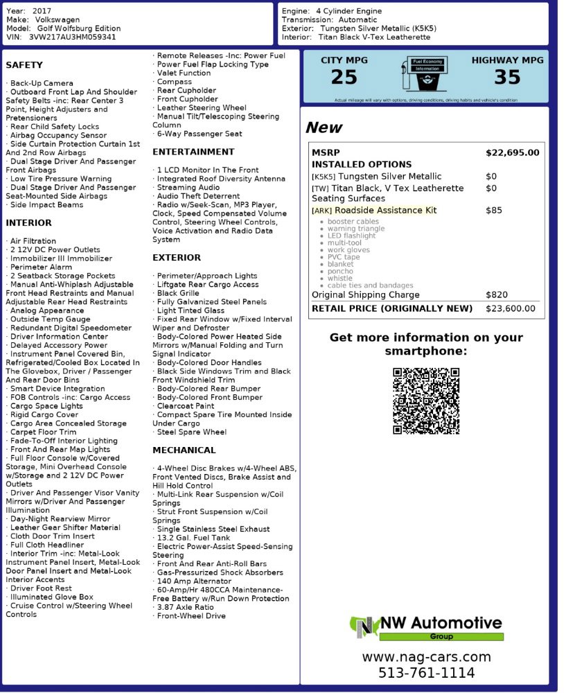 Used 2017 Volkswagen Golf Wolfsburg Edition image 2