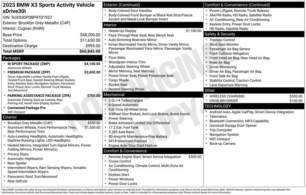 Used 2023 BMW X3 xDrive30i w/ M Sport Package AWD/4WD image 4